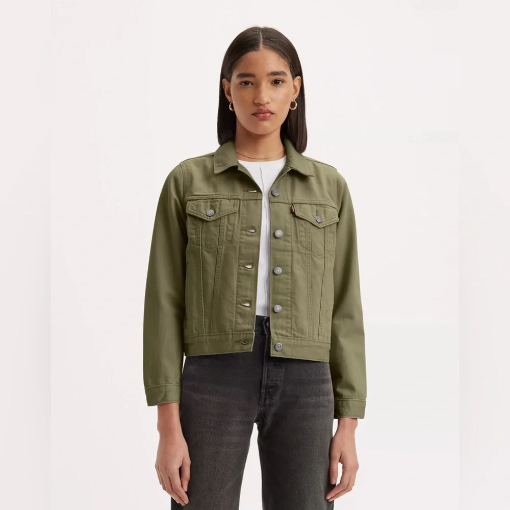 Levi's Olive Green Women's Jean Jacket - Picture 1 of 13